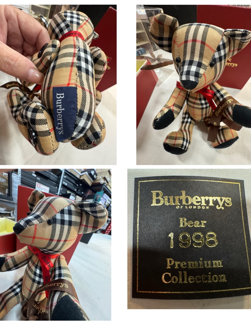 Burberrys 1998 Vintage Collectors Burberrys Bear in Box